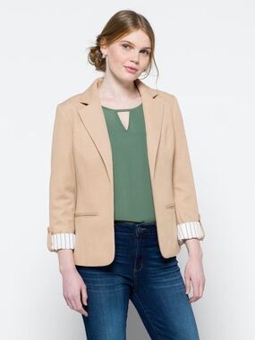 41 Hawthorn Natalie Knit Blazer Beige Women Women's L